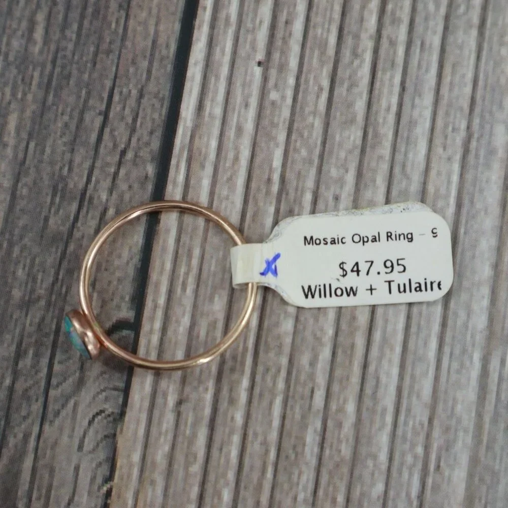 Mosaic Opal Ring 9 Gold Modern Minimalist Elegant Timeless Dainty Boho‎ NWT